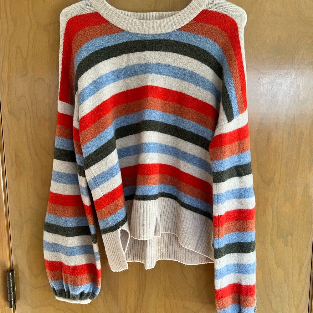 Madewell Colorful Striped Crew Neck Sweater